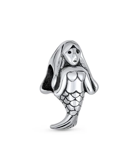 Шарм Bling Jewelry «Русалка» из серебра .925, оксидированный