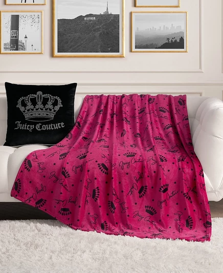 Плюшевый плед Juicy Couture 127 × 178 см, розовый