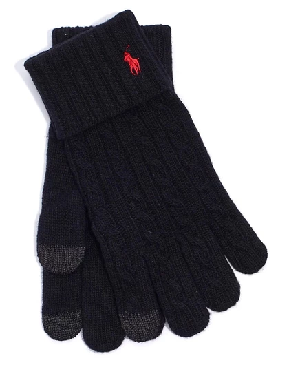 Мужские перчатки Polo Ralph Lauren крупной вязки, черные