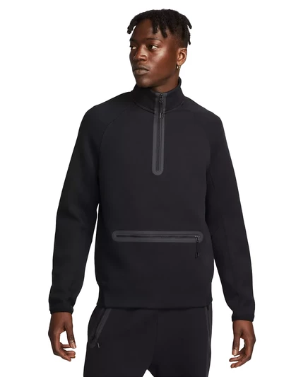  Мужская спортивная толстовка из флиса свободного кроя на молнии 1/2 black/(black)