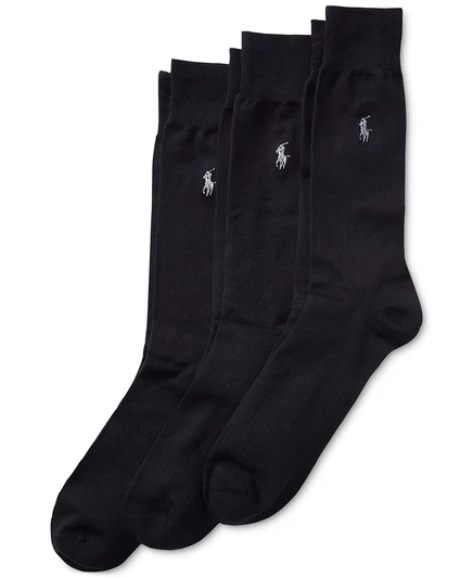 Мужские носки Polo Ralph Lauren 3-пак, черные