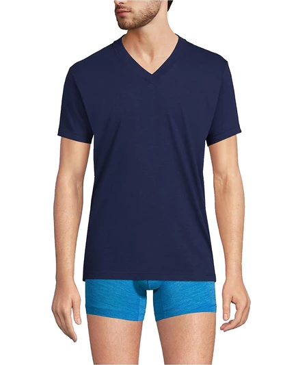 Lands' End Men's V-neck Undershirt 3 Pack multi