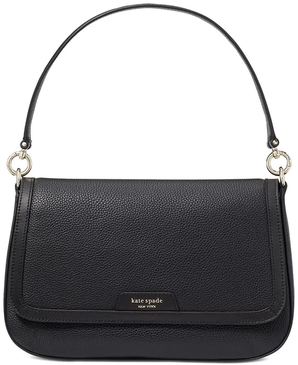 маленькая кожаная сумка через плечо с клапаном из гальки kate spade new york Hudson