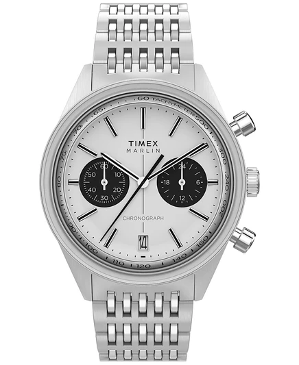 Мужские часы Timex с хронографом из нержавеющей стали серебристого цвета, 40 мм