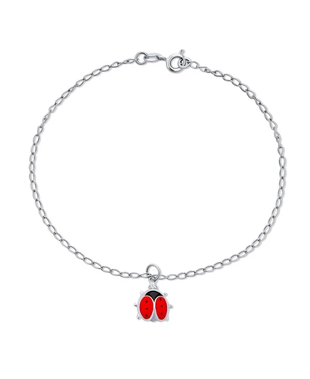 Анклет Bling Jewelry, серебро 925, 24.8 см, красный