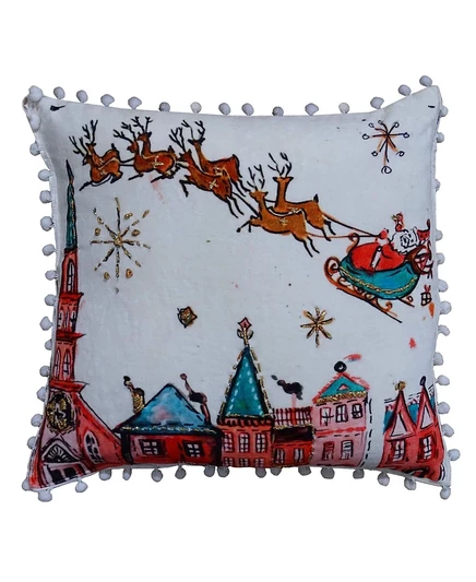 Наволочка Vibhsa Santa Ride 45×45 см, разноцветная