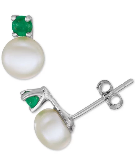 Колье с подвеской и серьги-гвоздики Macy's из чистого серебра emerald