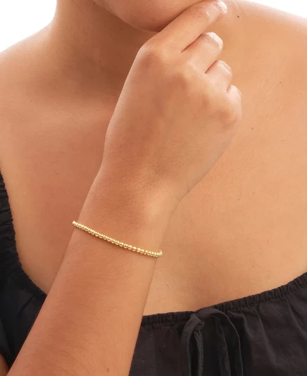 Женский браслет-слайдер из бисера 14k gold plated