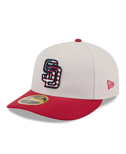 Мужская красная кепка New Era San Diego Padres, с низким профилем