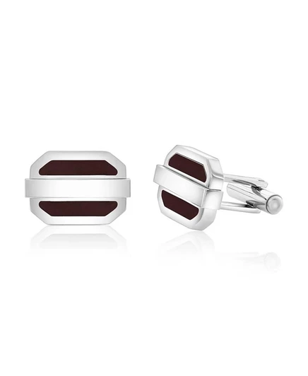 Мужские запонки Metallo Oval из стали, коричневые