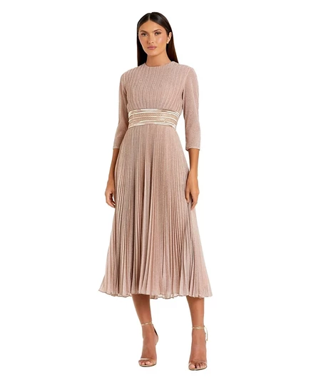 Женское платье Mac Duggal миди, люрекс, розовое золото