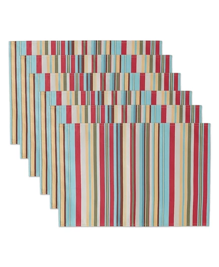 Подставки под тарелку Design Imports Summer Stripe, 6 шт., коричневые