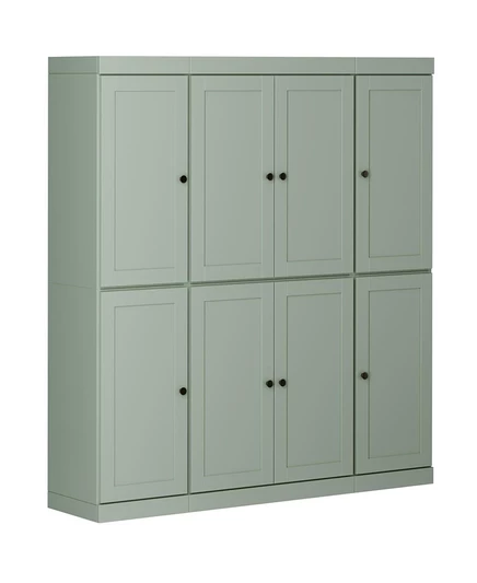 Шкаф для хранения Palace Imports из 100% массива дерева, Дверцы-шейкеры, 2 выдвижных ящика, Регулируемые полки, ширина 65 см, высота 71,5 см, зеленый