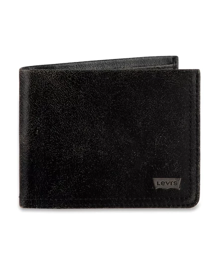  Мужской RFID-портмоне карманный Levi's из кожи  black