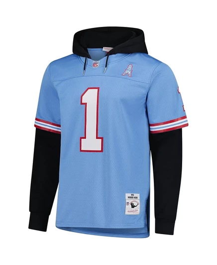Мужская толстовка Mitchell & Ness Warren Moon светло-голубого цвета с именем и номером игрока Legacy Jersey light blue
