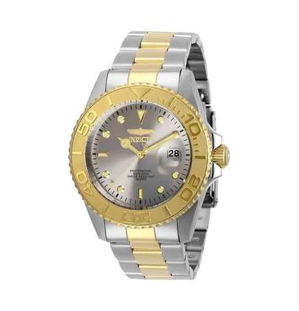 Мужские кварцевые часы Invicta 29950 Pro Diver с серым циферблатом и 3 стрелками gold