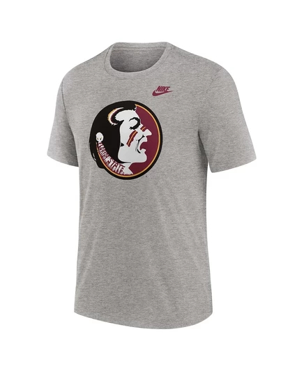 Мужская футболка Nike Heather Gray Florida State Seminoles Blitz Evergreen Legacy Primary Tri-Blend от Nike. heather gray