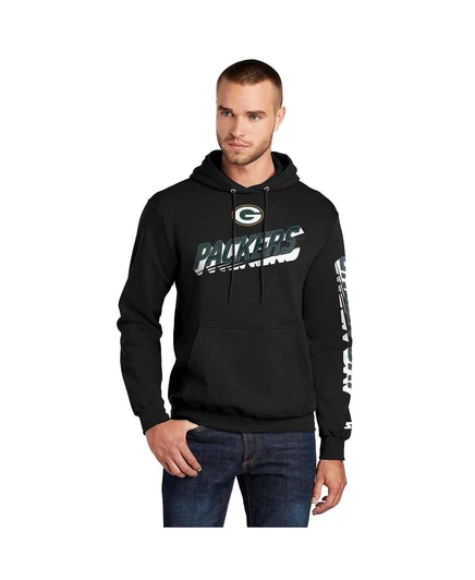 Мужской черный пуловер с капюшоном и логотипом Green Bay Packers Wordmark black