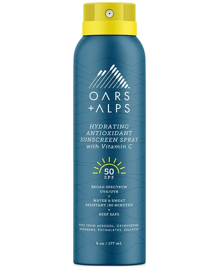 Увлажняющий антиоксидантный солнцезащитный спрей Oarles + Alps SPF 50, 6 унций. не окрашивает