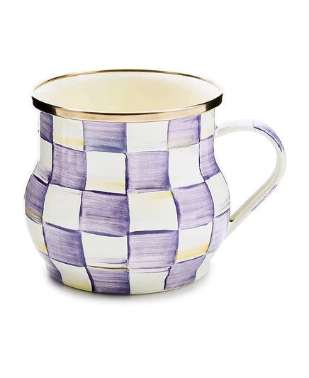 Кружка Mackenzie-Childs Violet Check, ручная, фиолетовая