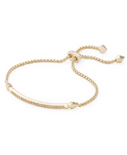 Женский браслет Kendra Scott Pavé Bar Slider, золотистый