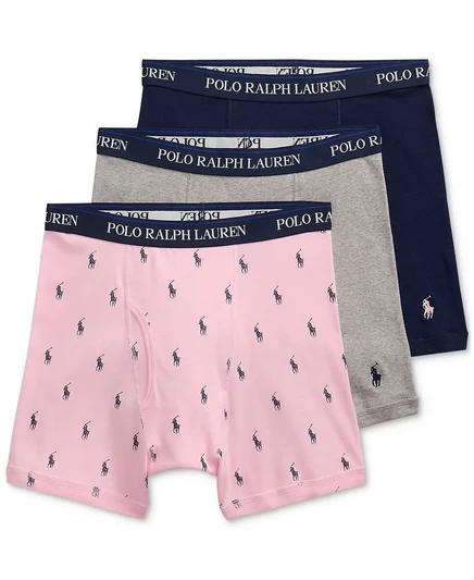  Мужские классические хлопчатобумажные трусы-боксеры из 3 упаковок carmel pink/andover heather/cruise navy