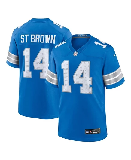Мужская игровая футболка Nike Amon-Ra St. Brown Detroit Lions, синяя