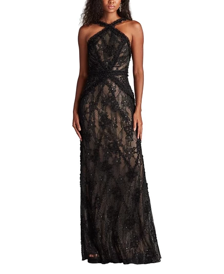 Женское платье Tadashi Shoji на подкладке, черное