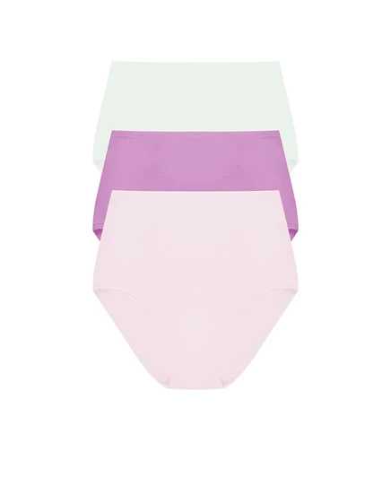 Natori Women's 3-Pk. Bliss Bare Cotton High-Waist Brief Underwear 778346MP green