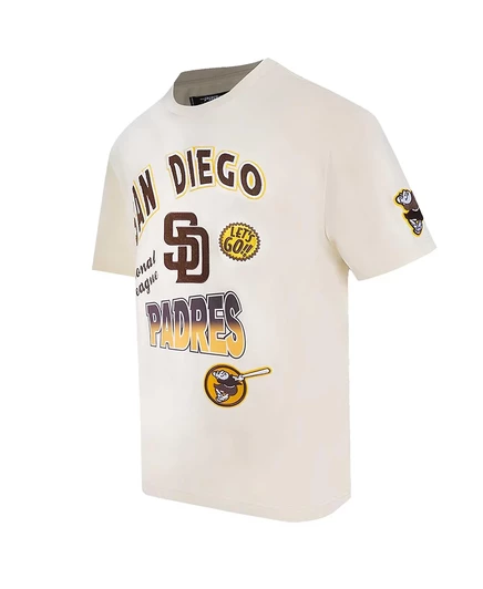 Мужская кремовая футболка Pro Standard San Diego Padres с открытыми плечами и отложным воротником cream