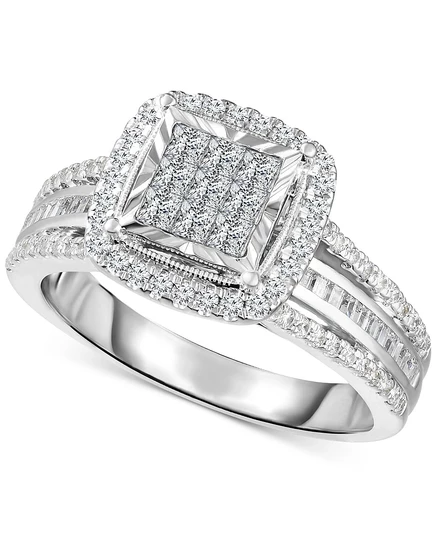 Кольцо Macy's TruMiracle Diamond Princess 1 карат, 10k белое золото