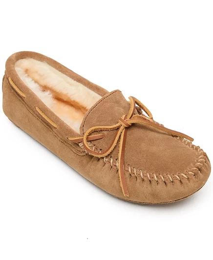 Женские мокасины Minnetonka из овчины, песочные