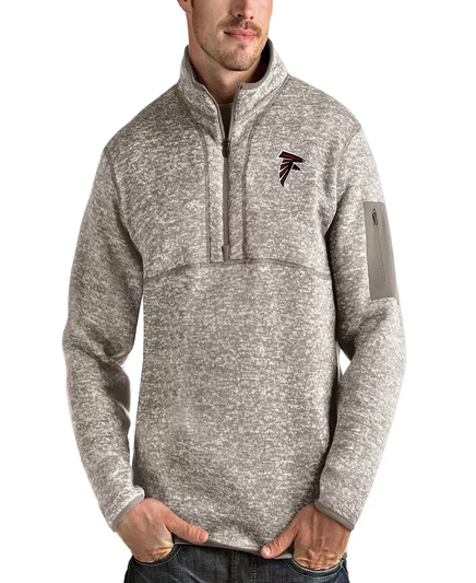 Мужская овсяная куртка-пуловер Atlanta Falcons Fortune с застежкой на четверть молнии от Antigua oatmeal