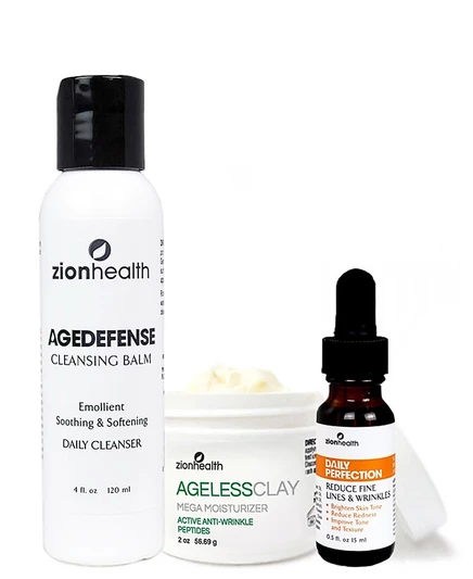 Очищающий бальзам Zion Health Ultimate Night Time Kit Age Defense, 4 унции + масло-сыворотка 