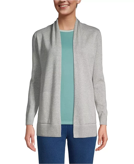  Миниатюрный Длинный Открытый свитер-кардиган с длинным рукавом gray heather