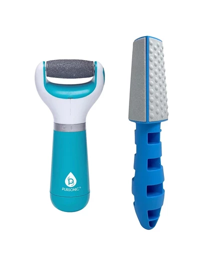 Набор для удаления мозолей Pursonic Complete Callus Care Bundle - Средство для удаления мозолей 3-в-1, работающее на батарейках, синего цвета
