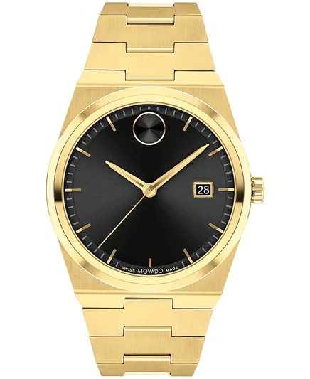 Мужские часы Movado Quest Swiss Quartz Ionic Gold PVD сталь 40 мм золотые