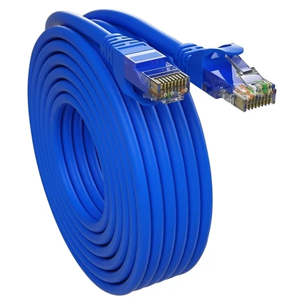 5-ядерный кабель Ethernet длиной 20 футов Cat 6 Компьютерный Интернет-патч-корд высокоскоростной WiFi RJ45 для игр в помещении и на открытом воздухе - ET 20FT BLU blue