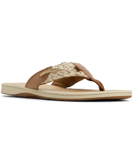 Женские сандалии-слипоны на плоской подошве Sperry с рыбкой-попугаем brown multi