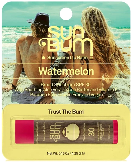 Солнцезащитный бальзам для губ Sun Bum SPF 30 - Арбузный, 0,15 унции, без цвета