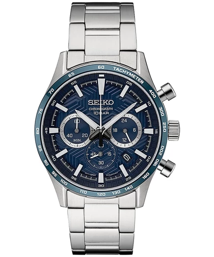 Мужские часы Seiko Essentials хронограф 43 мм, синий