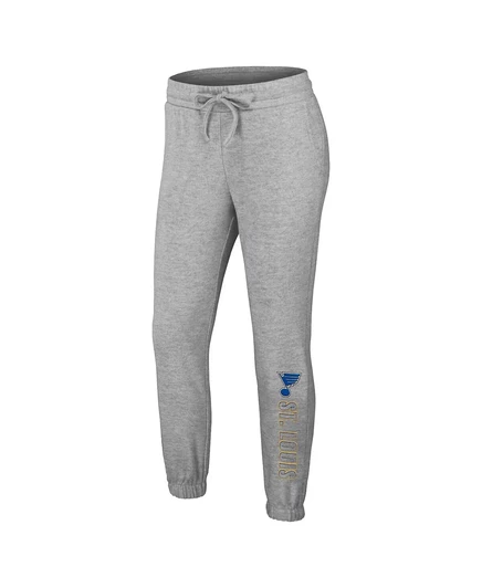 Брюки и комплект для сна Heather Grey St. Louis Blues из трикотажа с длинным рукавом, состоящего из трех частей. heather gray