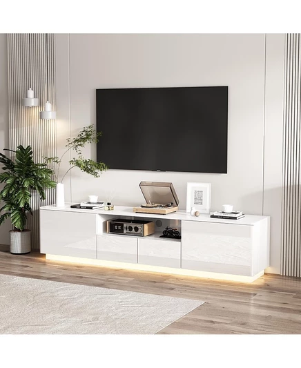 Деревянная подставка для телевизора Homsee1 Pc, 4 выдвижных ящика, Медиа-консоль с подсветкой 