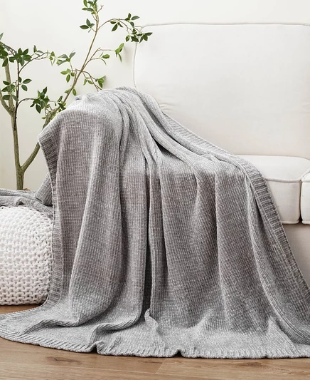 Однотонный тканый плед из микро-синели Battilo Lifestyle, 51 
