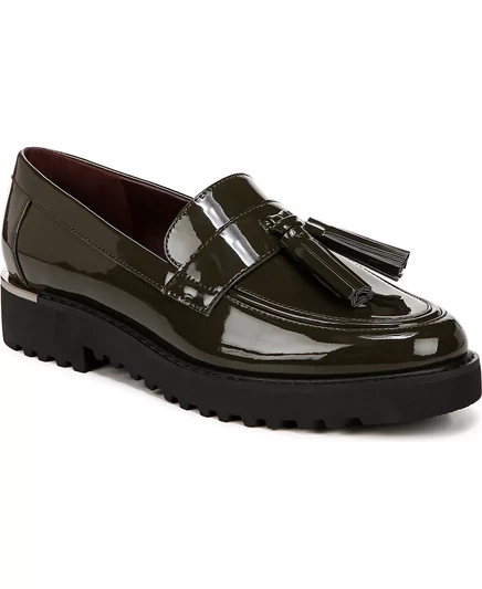  Женские мокасины на плоской подошве Carolynn с кисточками green faux patent