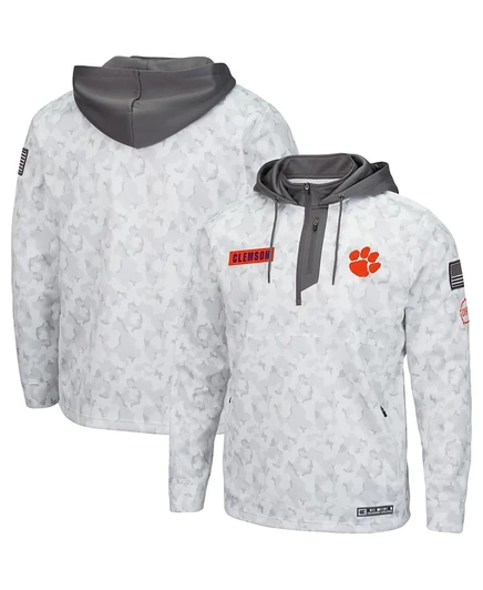 Мужская камуфляжная толстовка Clemson Tigers OHT с капюшоном на молнии green