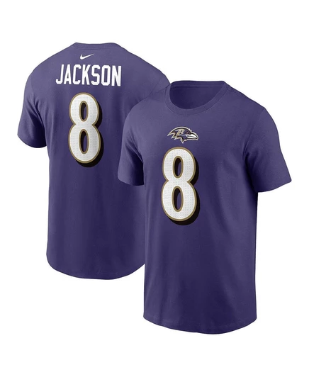 Мужская фиолетовая футболка с именем и номером игрока Baltimore Ravens  purple