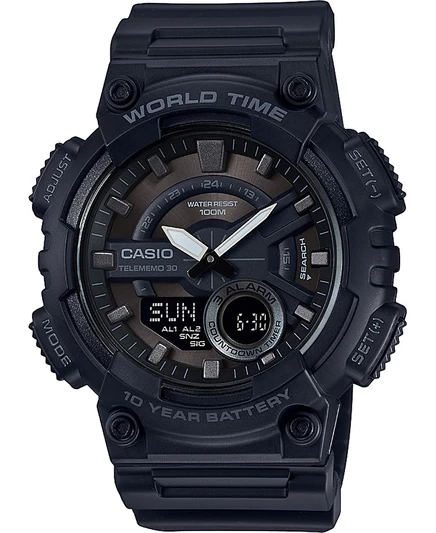 Мужские часы Casio аналогово-цифровые, 50 мм, черные