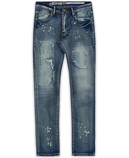 Мужские узкие джинсы Reason Stitchworks Big Tall, синие