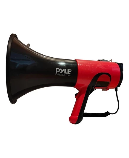 Мегафон Pyle 100 Вт с Bluetooth и сиреной, красный